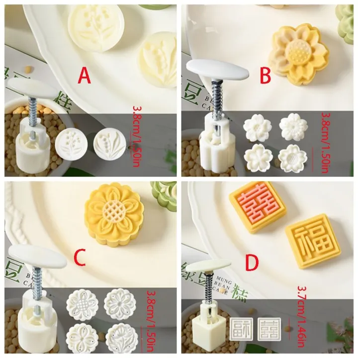 Baking%20Tools%20Plastic%20Moon%20Cake%20Mold%20Mold%20And%202/4%20Stamps%203D%20Pattern%20Pastry%20Mold%20Flower%20Shaped%20Mini%20Moon%20Cake%20Maker%20Dessert%20-%20Image%202