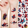 Marvel Spiderman Tattoo Sticker Action Figure Anime Iron Man Avengers Waterproof Tattoo Sticker For Boys Toys Kids Birthday Gift. 