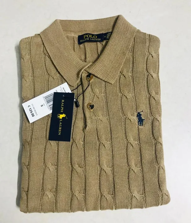Ralph%20Lauren%20Cable-Knit%20Cotton%20Polo%20Sweater%20%E2%80%93%20Beige%20-%20Image%202