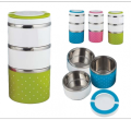 3 Layer Round Lunch Box Set Multicolor.