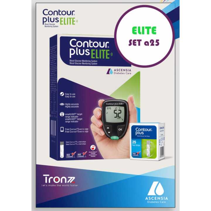 Latest BT Apps Version Contour PLUS ELITE Glucose Meter with Highly accurate and Most reliable Blood Sugar Machine and 25 Pcs Strip Bundle Offer by TRONZZ | Lifetime Brand Warranty by Square Pharmaceutical Ltd. / TRONZZ.com