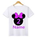 Boys/Girls Birthday Numbers Bow Cartoon Print T Shirt Kids Short Tops Children Design Your Name and number Cute T-Shirt,ooo3055. 