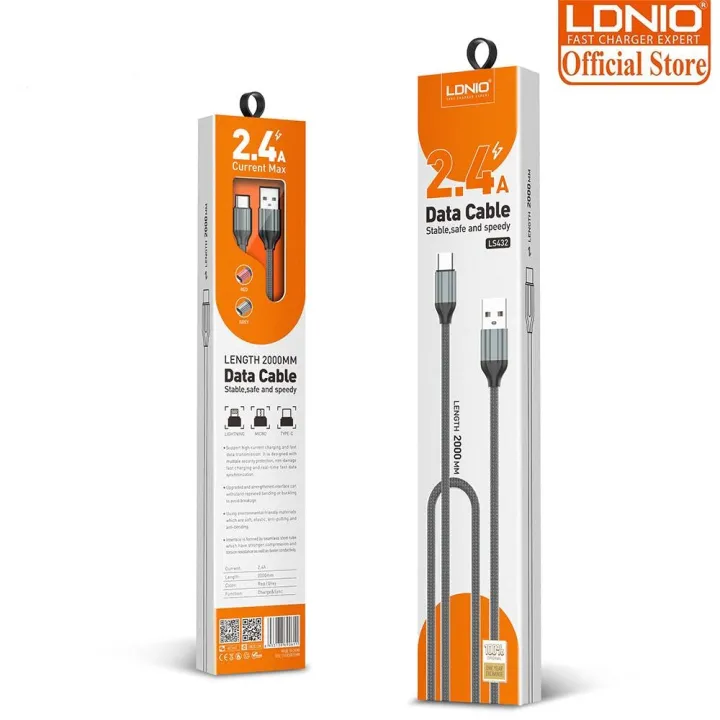 LDNIO%20LS-432%20Micro%20USB%202%20Meter%20USB%20Cable%20Fast%20Charging%20Nylon%20Braided%20USB%20Cable%20For%20Smartphone%20-%20Image%202