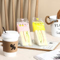 Large Ins Sandwich Packaging Bag Triangle Cake Plastic Disposable Special Bag Sandwich Wrapping Paper 100 Pieces. 