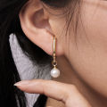 Fashion Korean Vintage Non-piercing Pearl Tassel Ear Hook Long Hanging Drop Earrings Jewellery Gift For Women. 