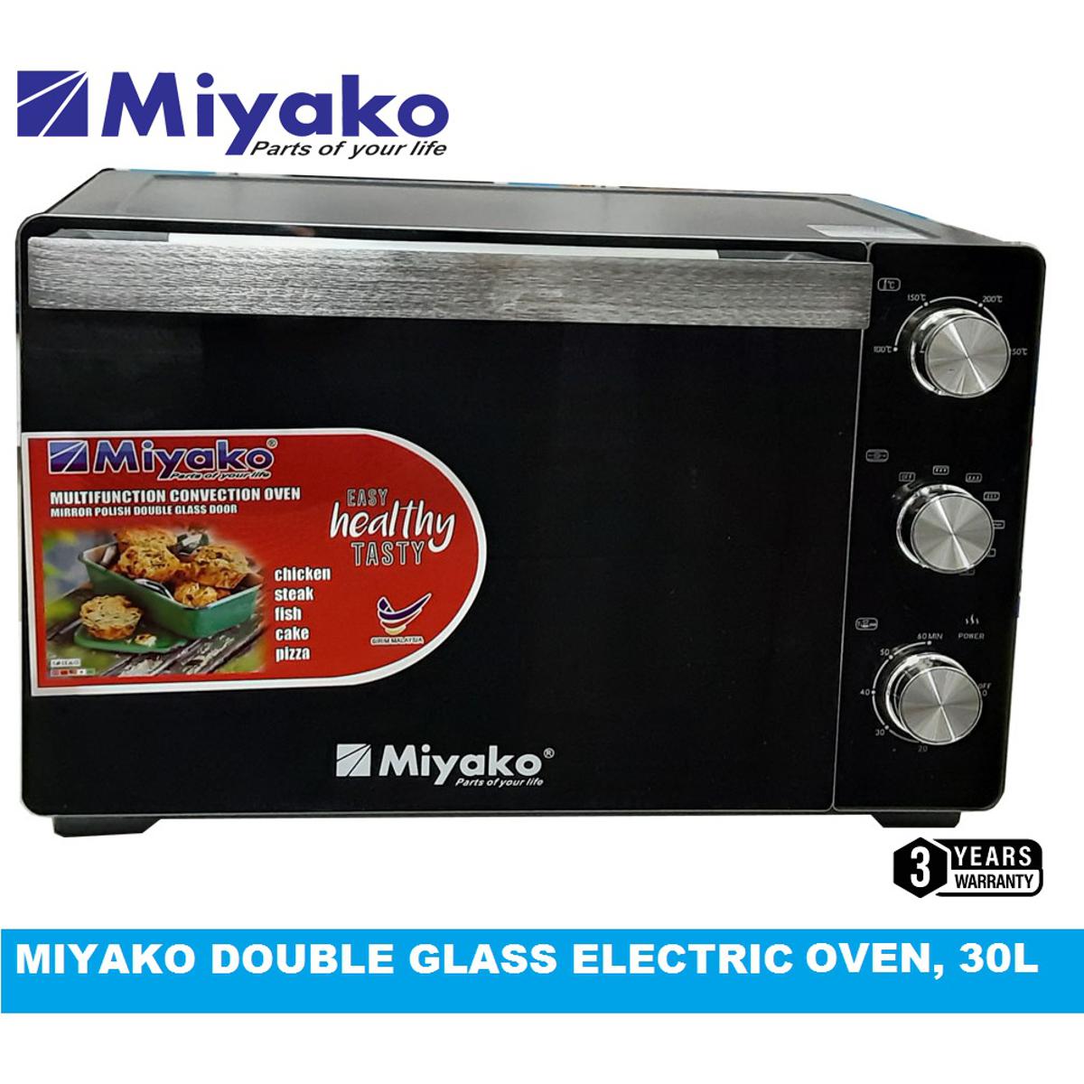 Miyako MT-30DBL-RCL Multifunction Double Glass Electric Oven, 30 Liters.