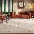 Simple, modern, light luxury, high-end living room carpet, American retro black and white plaid sofa, coffee table, carpet, floor mats. 