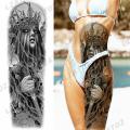 Full Sleeve Temporary Tattoos For Women Men Realistic Skulls Roses Tigers Lions Tattoo Stickers Thigh Waterproof Tatoos. 