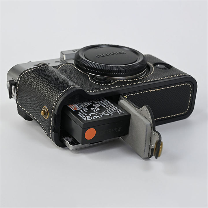 Palm%20Print%20PU%20Leather%20Camera%20Half%20Body%20Case%20for%20Fujifilm%20XT30%20Fuji%20X-T30%20XT30II%20XT20%20XT10%20Battery%20Opening%20Bottom%20Cover%20-%20Image%206