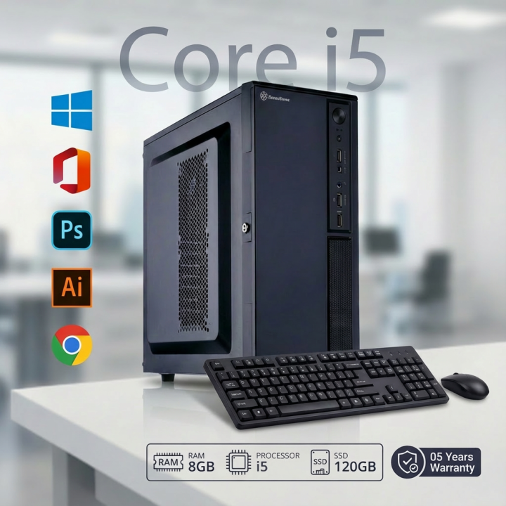 Intel Core i5 Desktop PC 8GB RAM, 120GB SSD, 2GB Built In Graphics Ready Setup Computer