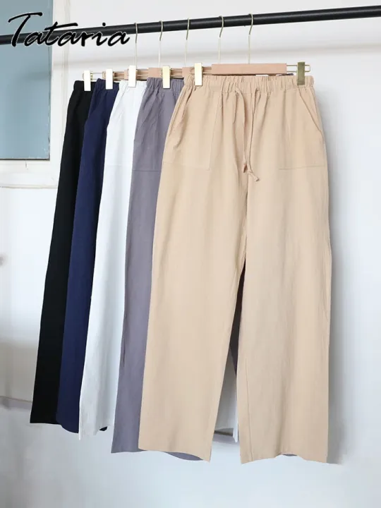 Women%20Cotton%20Linen%20Pants%20White%20Mid%20Waisted%20Loose%20Wide%20Leg%20Pant%20Summer%20Baggy%204XL%205XL%20Thin%20Soft%20for%20Girls%20Pants%20Female%20Trousers%20-%20Image%208