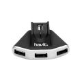HV-H01 High Speed ​​Mini 4 USB 2.0 Port Hub - Black. 