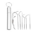 Metal Toothpick Non-Slip Metal Portable Toothpick Flosser with Storage Case Set. 