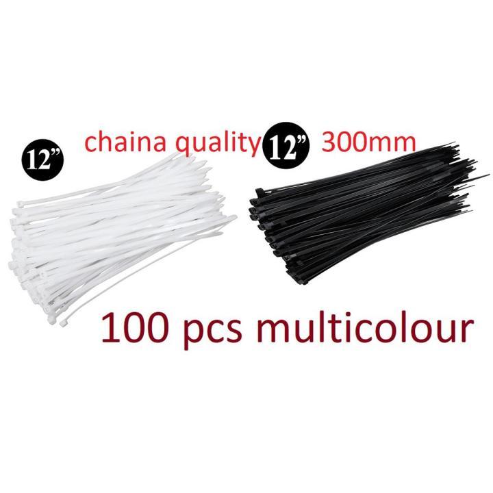 Imported China 12 Inch 300mm Black Cable Ties 100 Pcs Pack Heavy Duty Nylon Self-Locking Electric Zip Tie RM