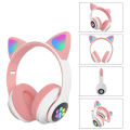STN28 cat ear luminous Bluetooth headset head-mounted cute wireless live broadcast girl children's headset.