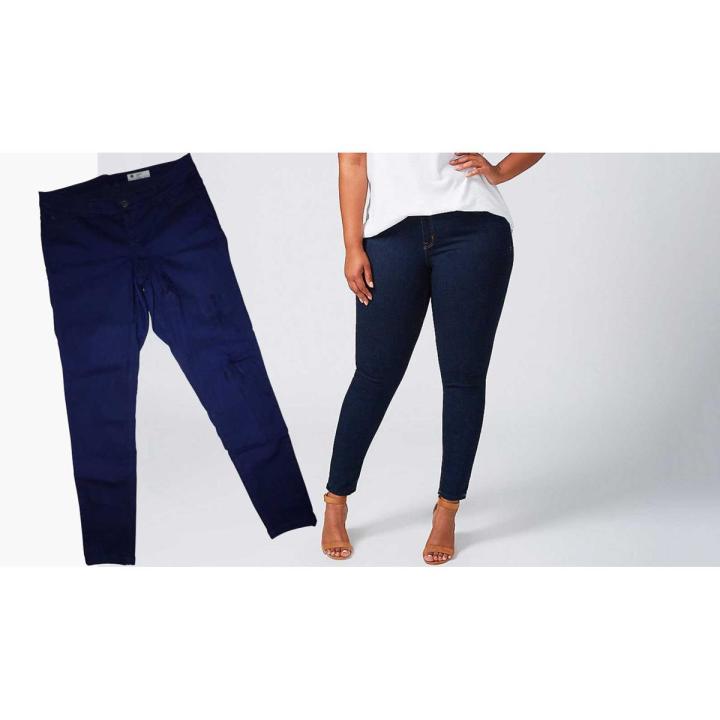 Dark Navy Best Plus-Size Skinny Jeans for Women, Waist- 38