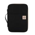 A4 Document Storage Bag Waterproof Oxford Cloth Multifunctional Business Organizer Bag File Folder Stationery Organizer Zipper (Black). 