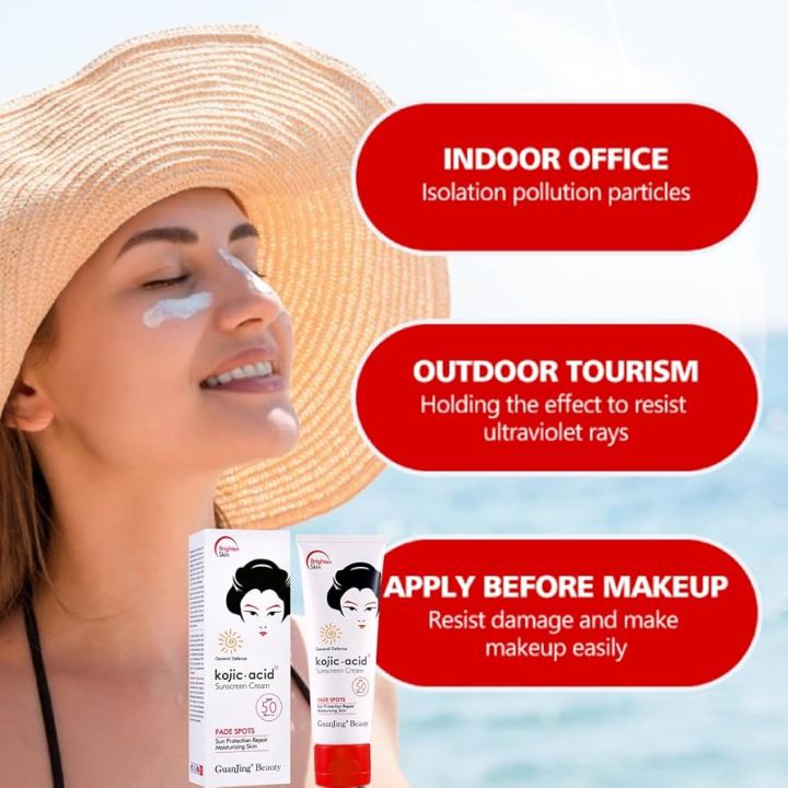 GUANJING%20Kojic%20Acid%20SPF%2050%20Sunscreen%20Cream%2080g%20-%20Image%202
