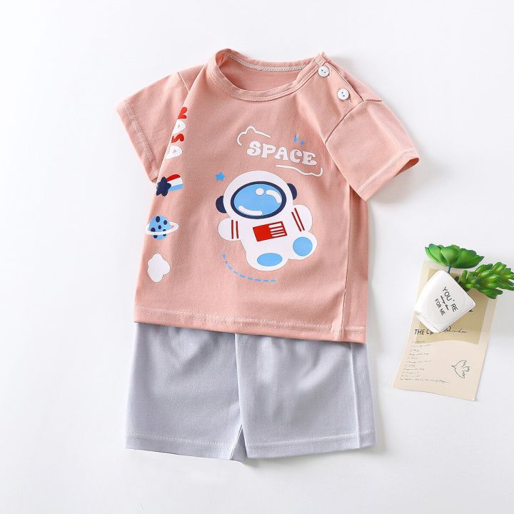 2023 New Children's Short-sleeved Suit Set Pure Cotton Girls Summer Clothes Boy's T-shirt Baby Clothes children clothing