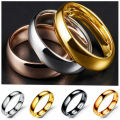 4mm 6mm Wide Steel Black Gold Inner And Outer Ball Ring Stainless Steel Smooth Curved Ring For Men Women.