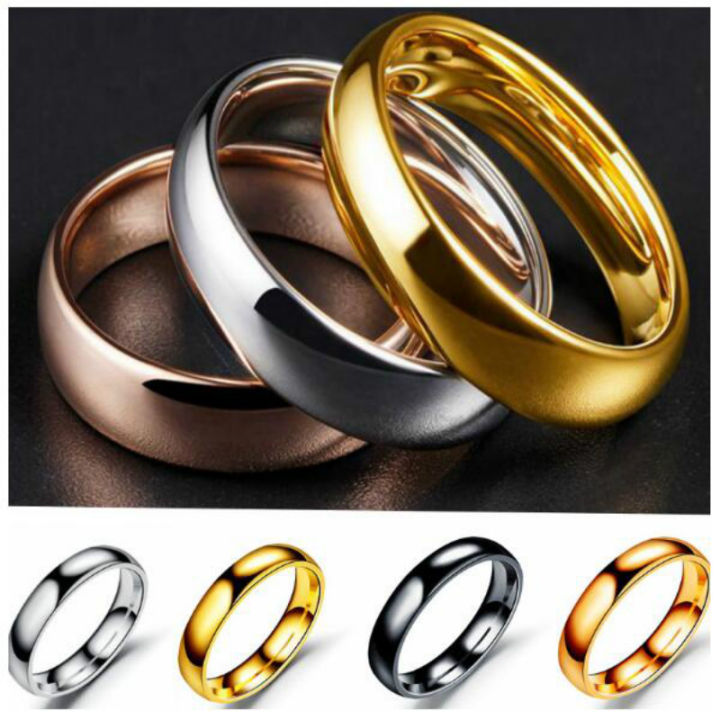 4mm%206mm%20Wide%20Steel%20Black%20Gold%20Inner%20And%20Outer%20Ball%20Ring%20Stainless%20Steel%20Smooth%20Curved%20Ring%20For%20Men%20Women%20-%20Image%204