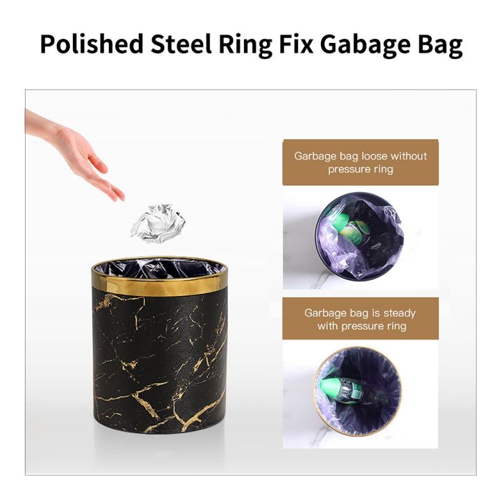 Metal%20Small%20Office%20Trash%20Can,Kitchen%20Garbage%20Can,Bathroom%20Wastebasket%20Bin%20covered%20marble%20texture%20PU%20leather%202.6Gallon%20Trash%20Can%20-%20Image%205
