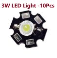 10Pcs- 20mm BLACK PCB Plate WHITE LED Light 3W 3.7V LED Light Bulbs WHITE Color 3W LED Light Plate 3.7V Light 3W Light Plate 20mm Heat Sink Aluminum Base PCB LED Light For 18650 Battery.