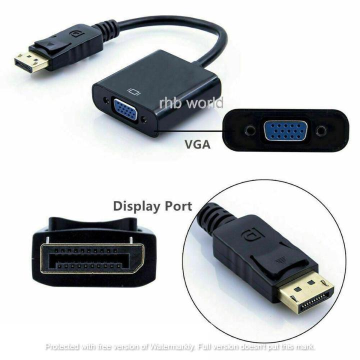 1080P DisplayPort to VGA Adapter DP Male to VGA Female Adapter Display port  Cable Converter For Projector TV Makbook Air Black