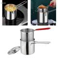 Deep Frying Pot Stainless Steel Cooking Pot for Dining Room. 
