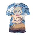 Summer Anime Demon Slayer Kimetsu no Yaiba Kamado Nezuko Kochou Shinobu Cosplay 3D Print Fashion T-Shirt Cartoon Short Sleeve.