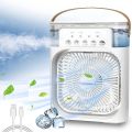 Air Cooler Fan 3 in 1 Mini Portable Fan Humidifier with 7 Colors LED Light Air Cooler 600ml Water Tank Air Conditioner Cooler Water Cooling by Gold Palace By This is NOT a rechargeable fan By Pucxo. 