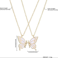 Trendy 2 Pcs/set Butterfly Necklace for Couple Gift - Butterfly Pendant Card Necklaces for Girls Simple Stylish.