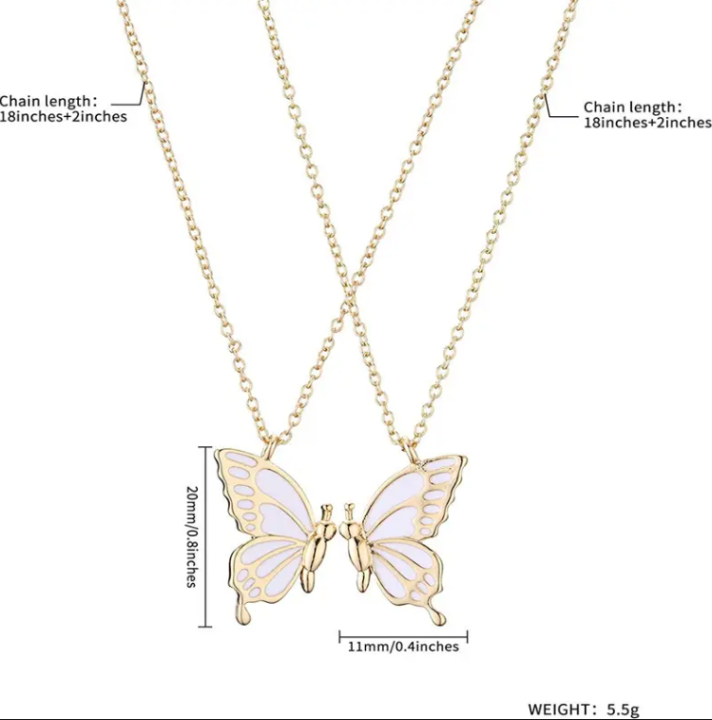 Trendy%202%20Pcs/set%20Butterfly%20Necklace%20for%20Couple%20Gift%20-%20Butterfly%20Pendant%20Card%20Necklaces%20for%20Girls%20Simple%20Stylish%20-%20Image%205