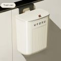 Wall Mounted Kitchen Waste Bin Hanging Trash Can Cabinet Door Bathroom Trash Can with Lid Garbage Bin Counter Bins Dustbin.