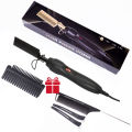 Leeons Black Hot Comb Hair Straightener Flat Iron Electric Hot Heating Comb Wet And Dry Hair Curler Straight Styler Curling Iron.