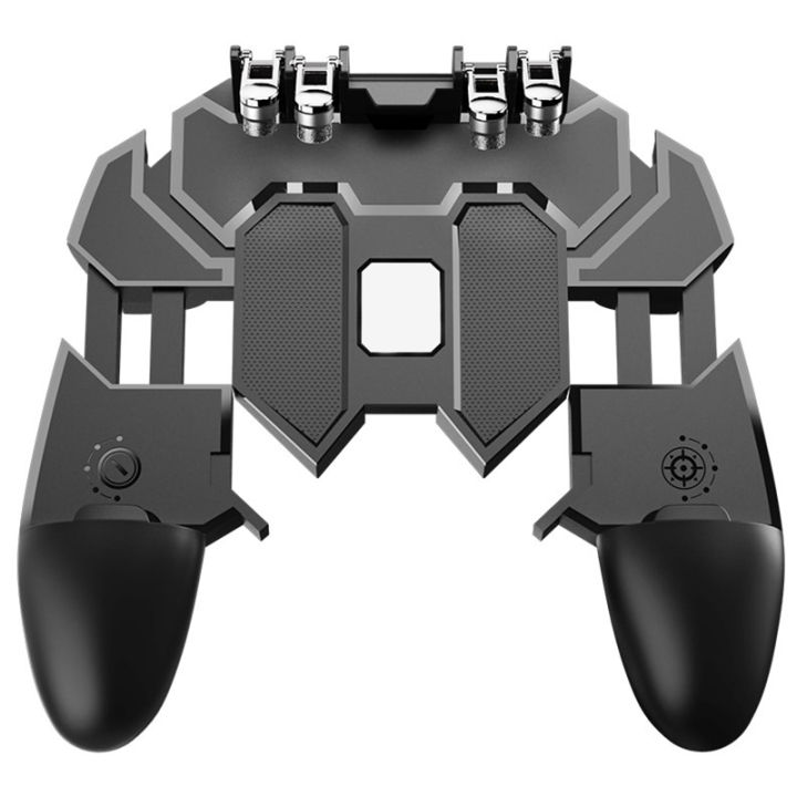 【Be worth】 PUBG Controller AK66 Six Finger Gamepad Triggers Pubg Metal Trigger Joystick Control Pubg For IOS Android Game Pad Eatop