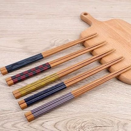 New 5 Pair Wooden Chopsticks Plain Wooden Chopsticks