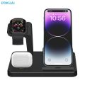 15W Fast Wireless Charger Stand For iPhone 14 13 12 11 XS XR 8 Apple Watch 8 7 6 Airpods Pro iWatch 3 in 1 Charging Dock Station. 
