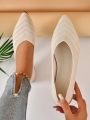 Women's Pointed Toe Flat Office Boat Solid Color Knitted Slip on Shoes Casual Breathable Ballet Flats Women Flat Shoes Loafers House Foocus. 