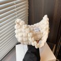 Hot Sale Plaid Quilted Shoulder Bag Pleated Bubbles Trendy Underarm Bag Casual Large Capacity Dumpling Bag Party.