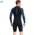 1.5mm Neoprene Men Wetsuit Diving Suit Keep Warm Long Sleeve Shorts Front Zip Protection XXXL.
