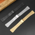 18mm stainless steel strap for Casio vintage small gold watch small square A168 A158W AQ-230 AEQ-110 AE1200/1300 A159 series. 