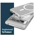 For Google Pixel 8 -Anti Yellow Magsafe Clear Hard Transparent Phone Back Cover Case. 