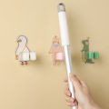 1/3Pcs Cartoon Mop Sticky Hook Broom Card Holder Non-marking Punch-free Hanger Wall-mounted Mop Clip.