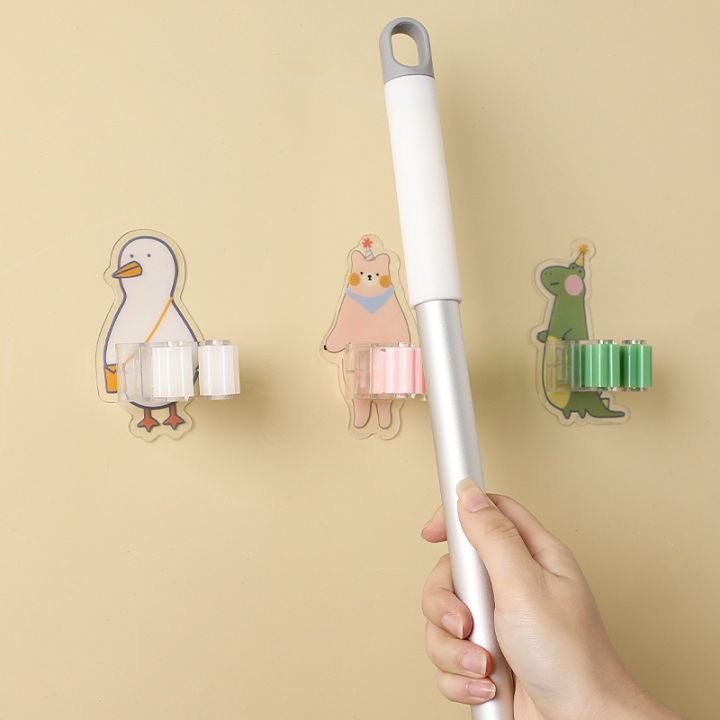1/3Pcs%20Cartoon%20Mop%20Sticky%20Hook%20Broom%20Card%20Holder%20Non-marking%20Punch-free%20Hanger%20Wall-mounted%20Mop%20Clip%20-%20Image%205