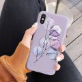 Lavender Flower Plant Back Cover Cases for iPhone 13 12 Mini 11 Pro Max XR XS Max X 10 SE 2020 6 6S 7 8 Plus Silicone Matte Case.