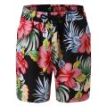 2022 New Fashion Men Casual Short Pant Wide Printed Beach Casual Men Short Trouser Shorts Pants Loose Tether Pocket Board Shorts. 
