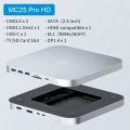 Hagibis USB C Hub with Hard Drive Enclosure Type-C Docking Station for Mac mini with 2.5 SATA NVME M.2 SSD Case DP USB3.0 M1/M2.