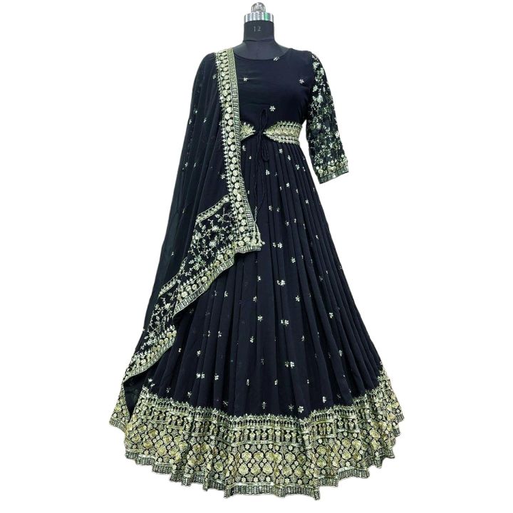 Georgette%20Embroidery%20New%20Stylish%20Semi%20Stitched%20Party%20Long%20Gown%20For%20Women%20-%20Image%207