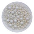 Edible White Sugar Pearl (mixed size) for cake decoration -50gm. 